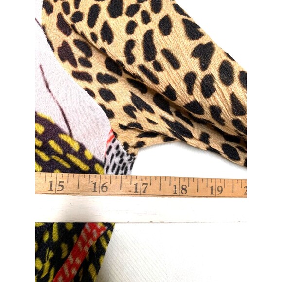 Anthropologie Blank London Leopard Patchwork Top Blouse Wrap Size P - Picture 7 of 12